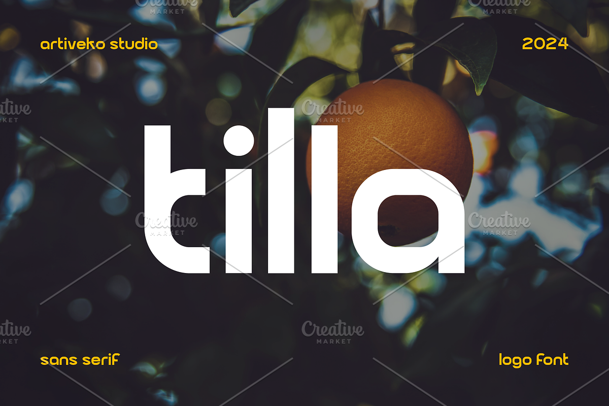 Tilla Sans Serif Logo Font, a Sans Serif Font by Artiveko (Photo 1 of 7)