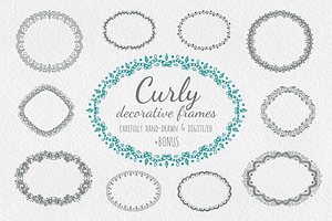 Curly Hand Drawn Decorative Frames