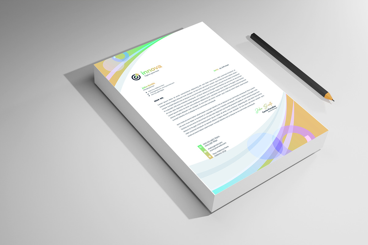 Colourful business letterhead, a Stationery Template by mdmijanur0187 (Photo 4 of 8)