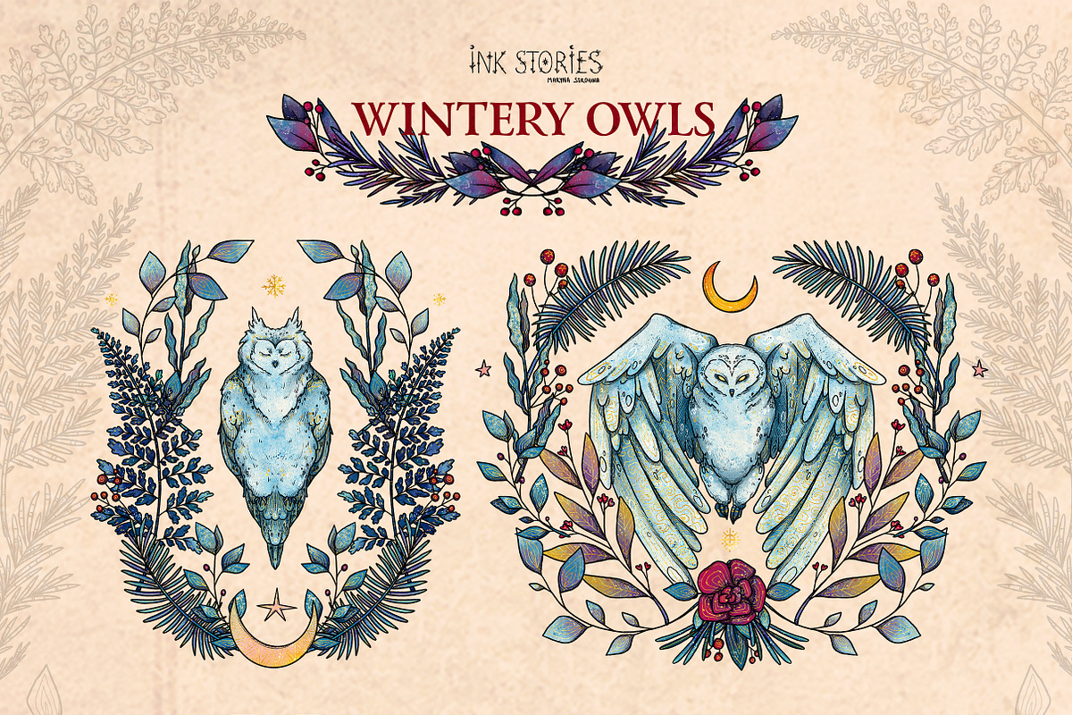 Wintery Owls, an Animal Illustration by Ink Stories (Photo 14 of 26)