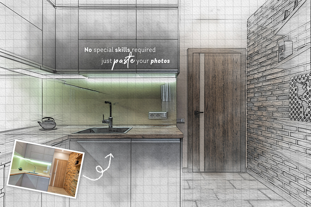 Architecture Sketch Photo Effect, a Brushes & More by zahidhossainalif (Photo 6 of 10)