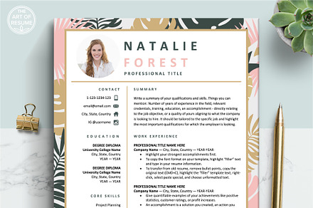 Creative Resume Template, Pretty CV, a Resume Template by The Art of Resume