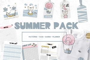 Summer pack, planner, pattern