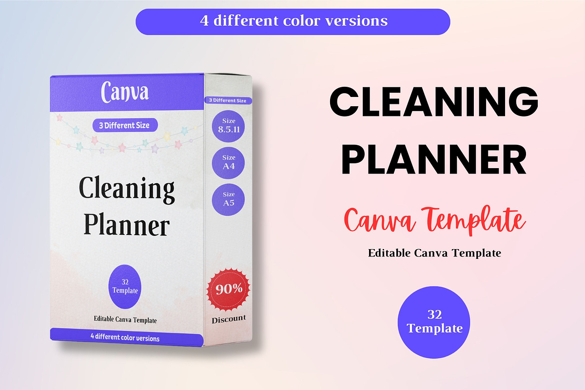 Editable Cleaning Planner, a Stationery Template by Designmela01 (Photo 1 of 5)