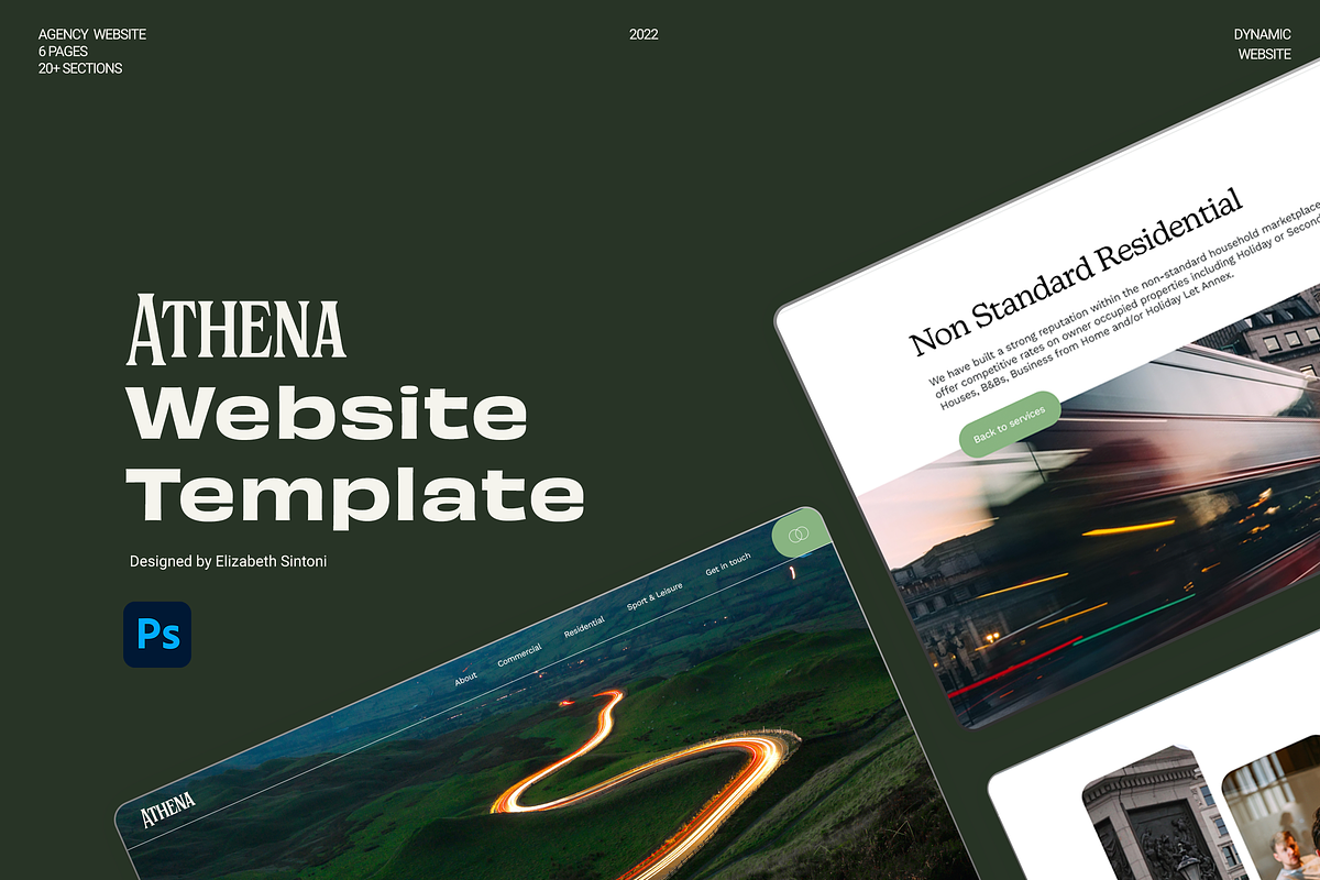 Athena Template, a Landing Page Template by Comma Zero Studio (Photo 1 of 4)