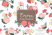 Rose Garden Floral Vectors, an Illustration by Amanda Ilkov (Thumbnail 1 of 3)