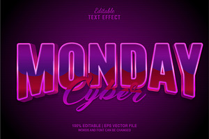 Text Effect Cyber Monday Retro 80s