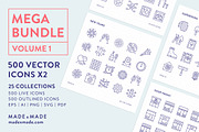 4x Mega Bundle (25% off) Line Icons, an Outline Icon by Made by Made (Thumbnail 2 of 25)