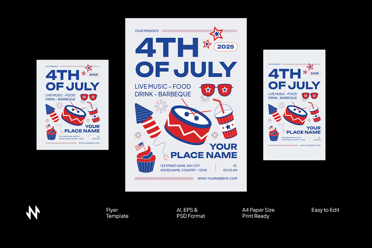 Clean 4th of July Flyer, a Flyer Template by Neermana (Photo 1 of 4)