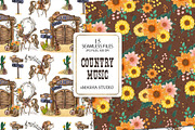 Country Music Seamless Patterns, a Pattern Graphic by Masha  Studio (Thumbnail 4 of 8)