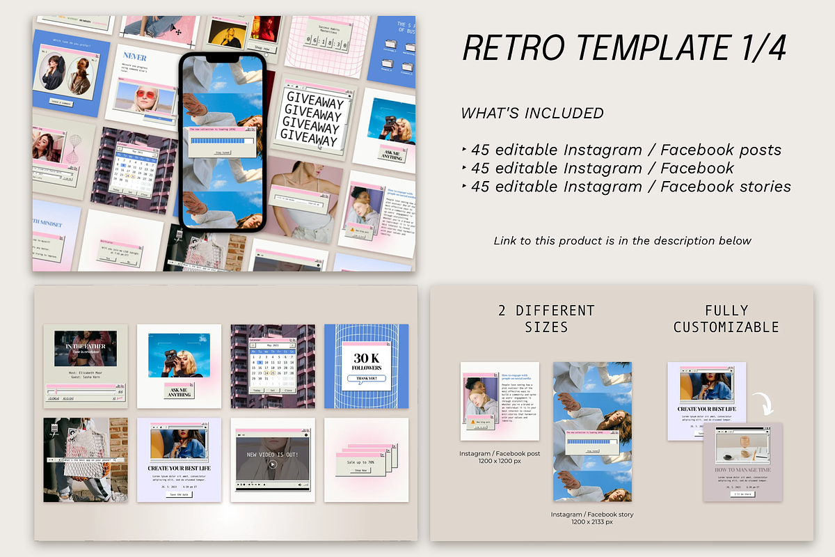 Instagram Retro Templates Bundle, a Social Media Template by Bonumo (Photo 6 of 14)