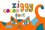 Ziggy color font, a Font by Malena (Thumbnail 1 of 7)