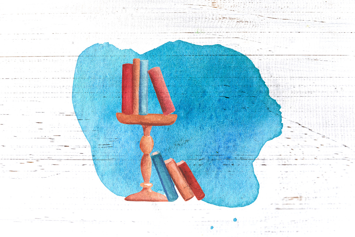 Vintage Books Watercolor Clipart, a Decorative Illustration by RabbitAndPencil (Photo 6 of 12)