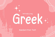 Greek handwritten font, a Handwritten Font by Brown Cupple (Thumbnail 1 of 5)