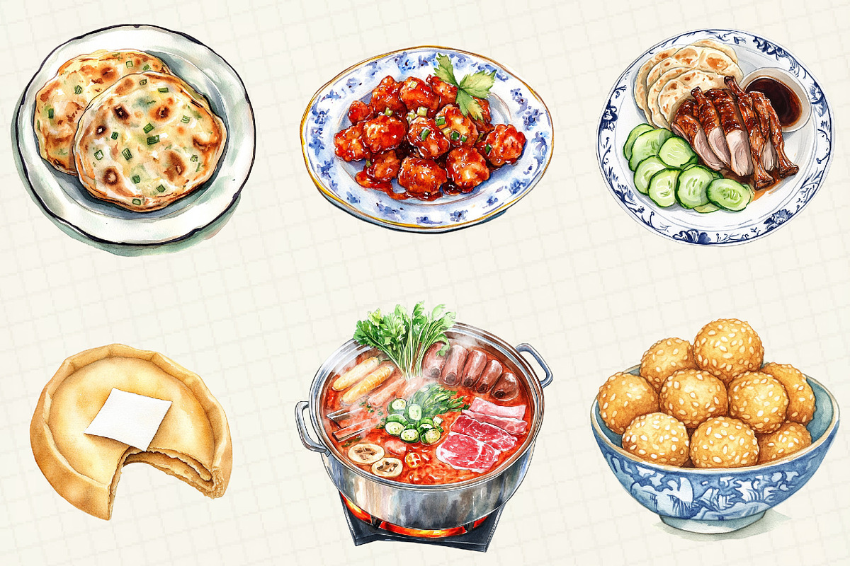 Watercolor Chinese Food Clipart, an Illustration by OK Design (Photo 5 of 5)