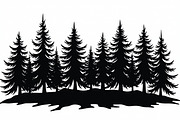 Pine Forest Silhouette Bundle, a Graphic by Creativeshirt (Thumbnail 4 of 16)