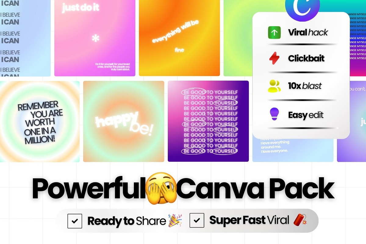Motivation Canva Templates For IG, a Social Media Template by Virall (Photo 3 of 10)
