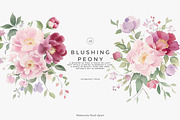 floral clipart watercolor peonies, a Decorative Illustration by Patishop Art (Thumbnail 3 of 10)