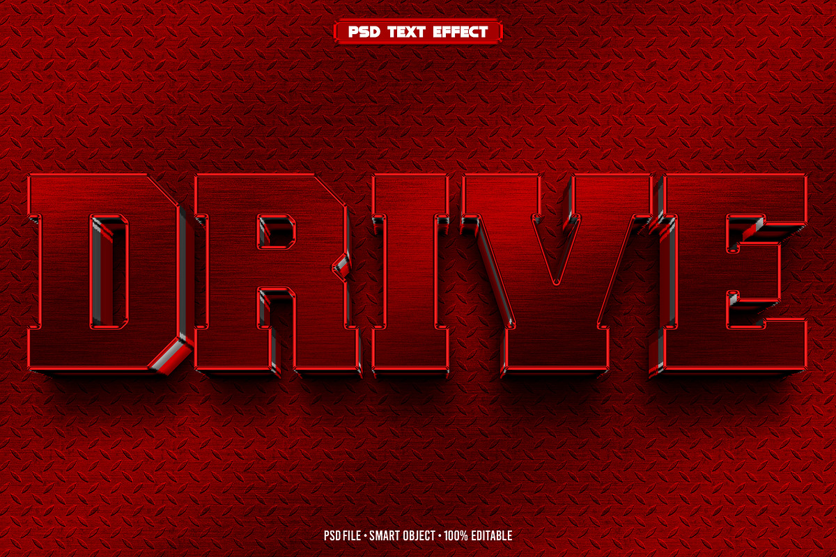 Drive 3D editable text effect, a Layer Style Add-On by Hello Muh (Photo 1 of 2)