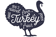 Turkey, poultry, lettering, an Object Illustration by Foxys Graphic (Thumbnail 2 of 3)
