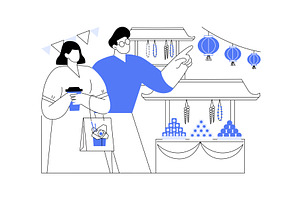 Asian food market isolated cartoon, a Person Illustration by Visual Generation