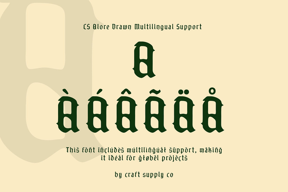 CS Alore Drawn, a Blackletter Font by Craft Supply Co. (Photo 5 of 8)