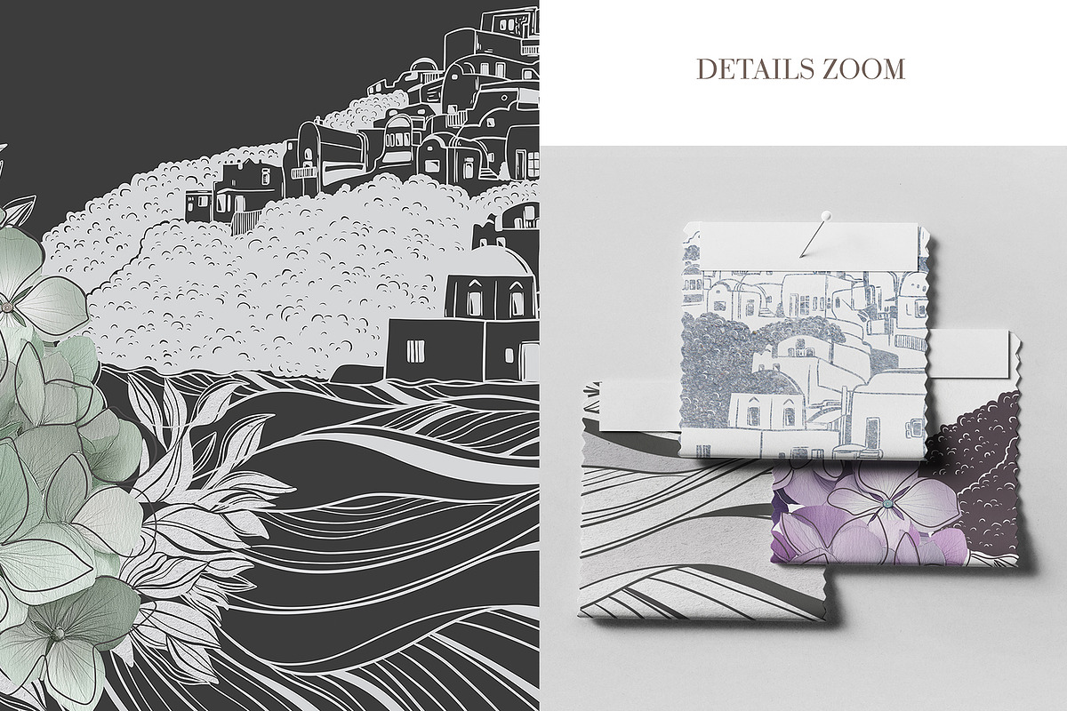 Hand Drawn Mediterranean Wallpaper, a Wallpaper Graphic by Nature.Of.Kate (Photo 4 of 13)