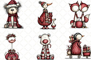Whimsical Christmas Animal Clipart, an Animal Illustration by Black Bird Studio (Thumbnail 6 of 6)