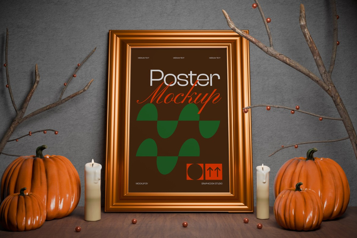 Halloween Vintage Frame Mockup, a Product Mockup by graphicook (Photo 2 of 4)