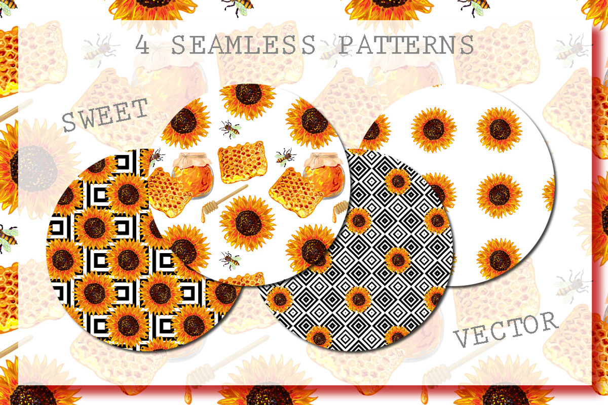 Honey and sunflower, a Background Graphic by Katya Hatsak (Photo 3 of 3)