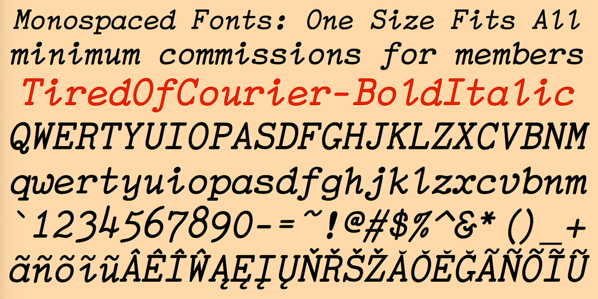 TiredOfCourier, a Font by Ingrimayne Type (Photo 10 of 11)