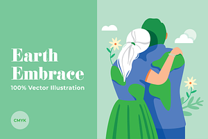 Earth Embrace Illustration, a Person Illustration by @JennyPaintsWithPixels