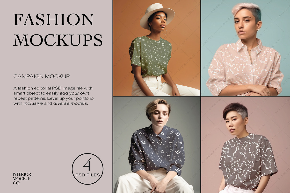 Diverse Fashion Pattern Mockups, a Shirt Mockup by Interior Mockup Co (Photo 1 of 3)