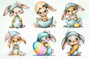 Whimsical Easter Cute Bunny Clipart, an Illustration by Creative Art (Thumbnail 6 of 8)
