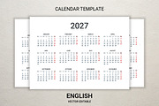 2027 calendar template in English, a Stationery Template by Ederella (Thumbnail 1 of 2)