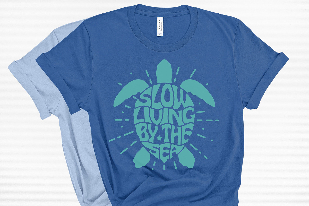 Slow Living By the Sea Turtle Shaped, an Object Graphic by DigitalDesignsLaura (Photo 3 of 3)