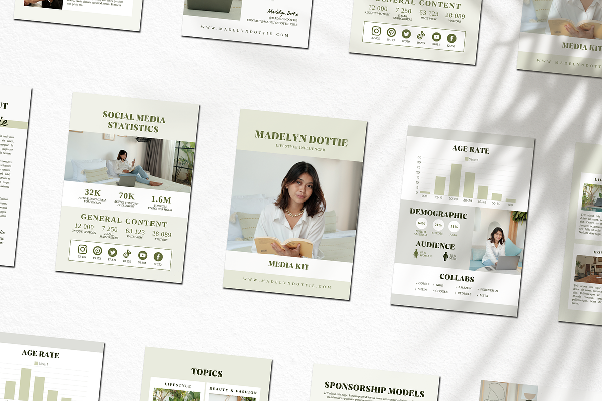 Clean Media Kit for Content Creators, a Print Template by The Little Lily Studio (Photo 4 of 5)
