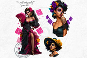 La Catrina Day of the dead Clipart 4, a Seasonal Illustration by ThatsDesignArt (Thumbnail 10 of 10)