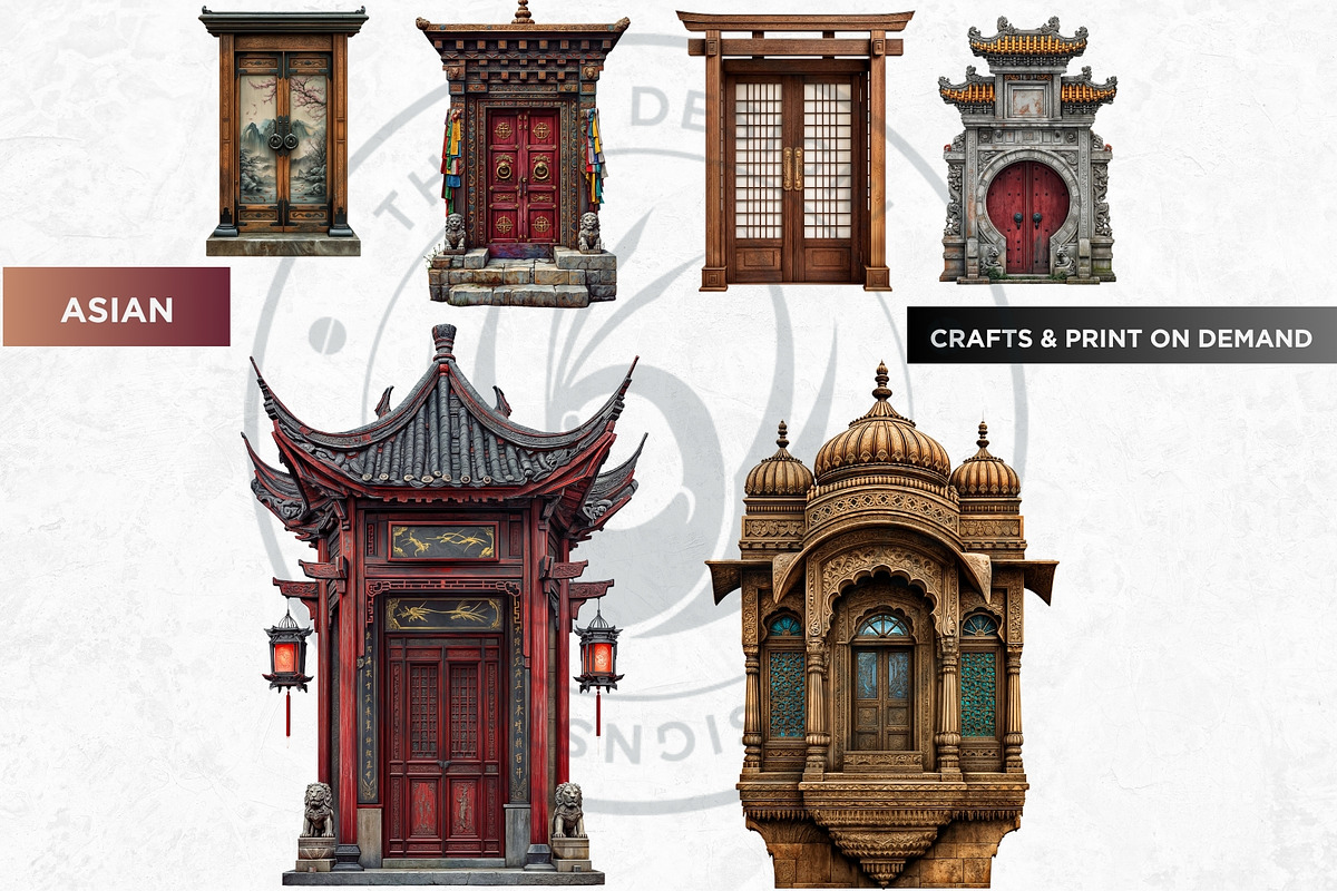 World Architecture Doors and windows, a Decorative Illustration by ThatsDesignArt (Photo 9 of 10)