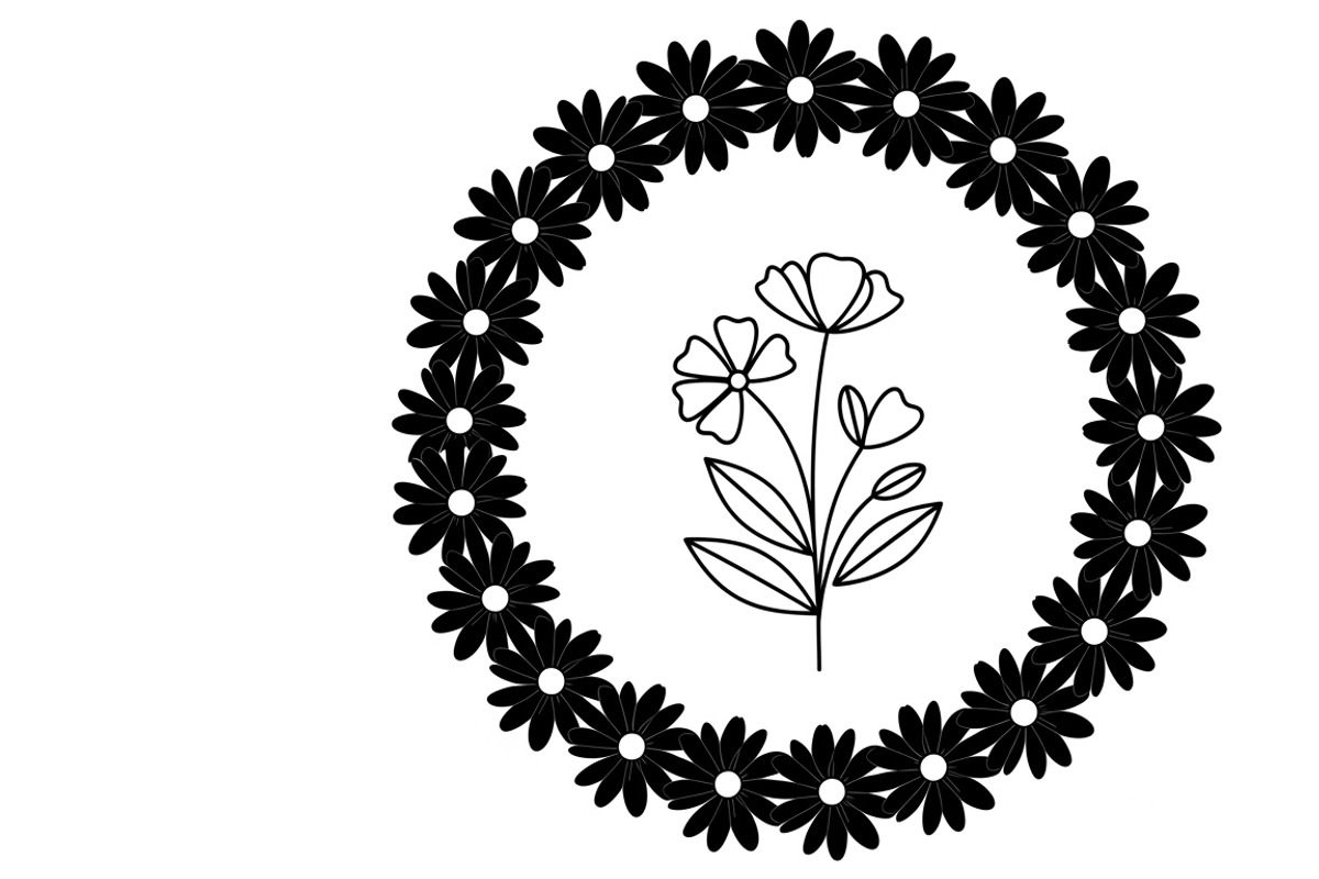 Charming daisy circle decor design, an Illustration by Amazin_art (Photo 14 of 27)