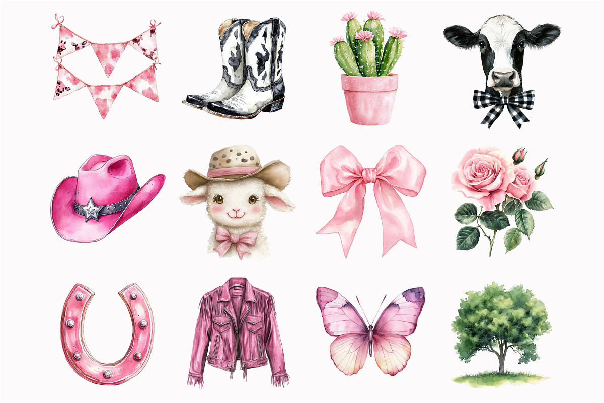 Watercolor Howdy Farm Clipart, a Seasonal Illustration by Design Market (Photo 4 of 4)