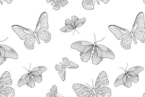 Graphic Set With Butterflies