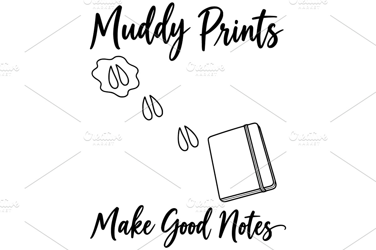 Deer Tracks Field Notes Line Art, an Object Illustration by Ghagra (Photo 2 of 6)