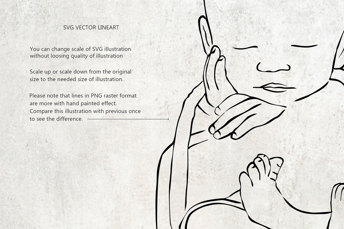 Newborn Line Art Clipart, a Person Illustration by natalisart (Photo 4 of 10)