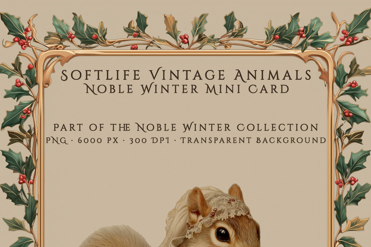 Vintage Animals — Winter Collection, an Animal Illustration by Vika_Softlife (Photo 5 of 8)