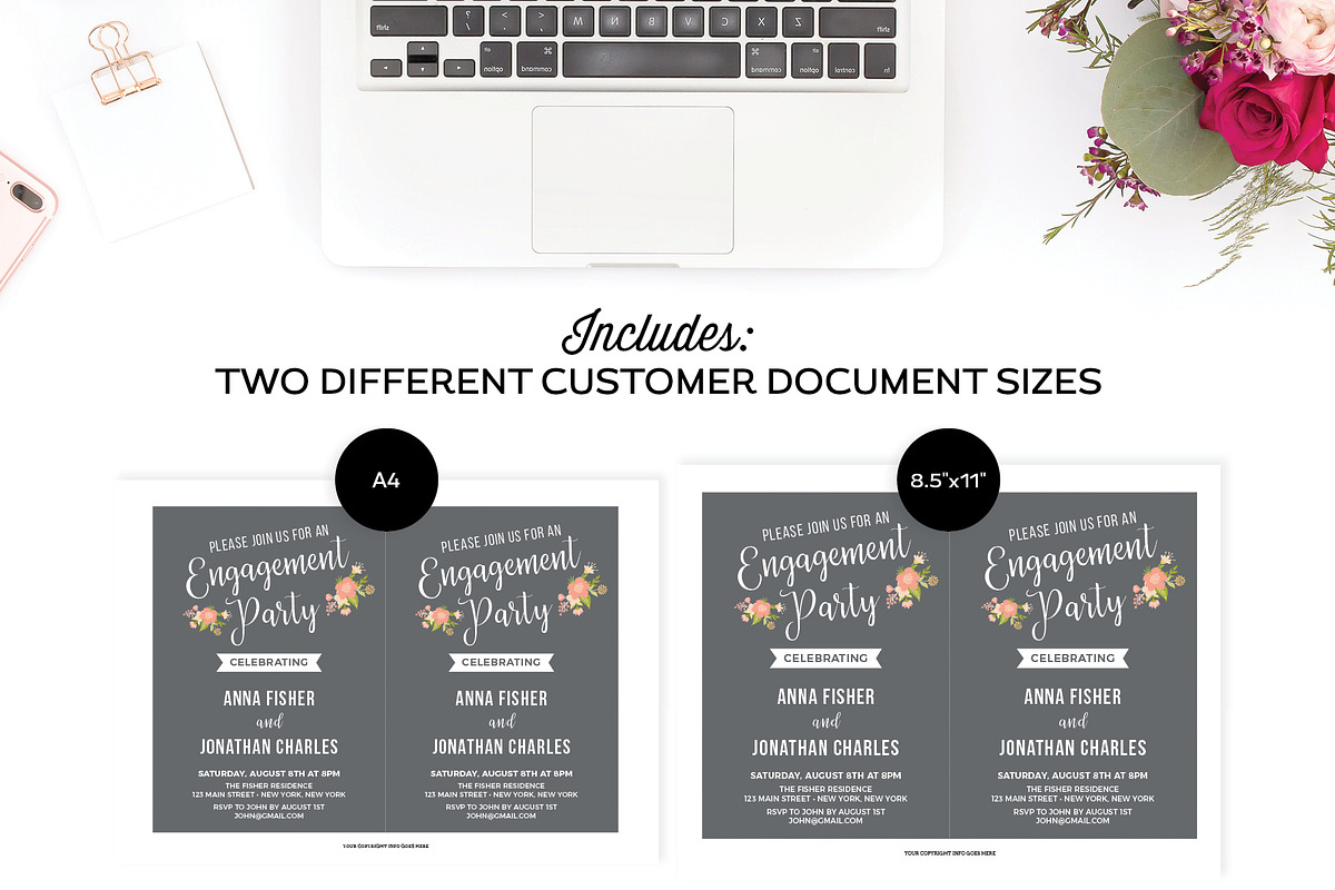 Invitation Template for Illustrator, an Invitation Template by Michelle Hickey Design (Photo 5 of 5)