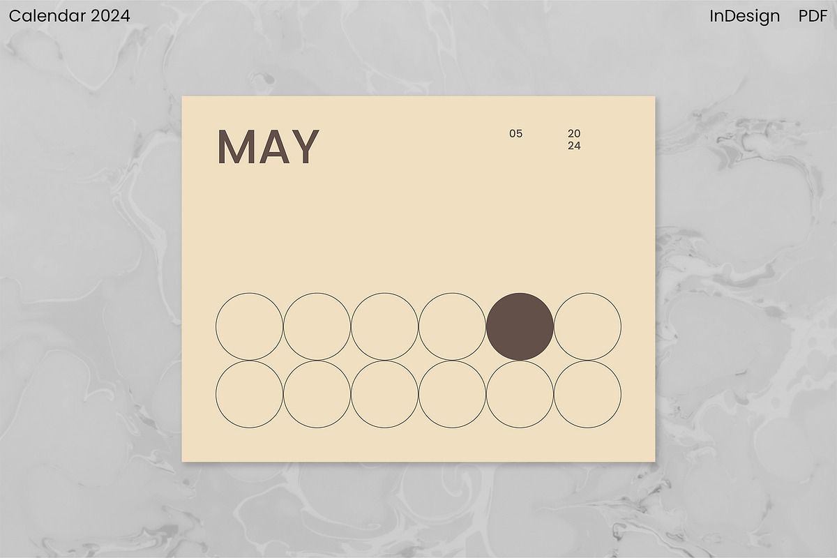Minimalist Calendar 2024 (InDesign), an Object Graphic by Kessens (Photo 12 of 28)