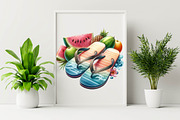 Summer Flip Flops Sublimation Clipa, an Illustration by SVGArt (Thumbnail 4 of 8)