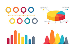 Pie Chart And Bar Graphs Vector Illustration