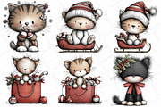 Whimsical Christmas Black Cat Clipar, an Illustration by DreamPrint404 (Thumbnail 7 of 7)